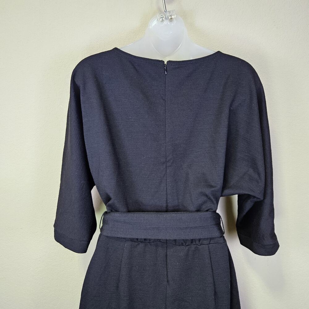 Anthropologie Sutton Jumpsuit MP Black Ponte Belted Pockets Lounge Minimal Crop - Picture 8 of 16